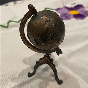 Vintage Bronze Globe Decor